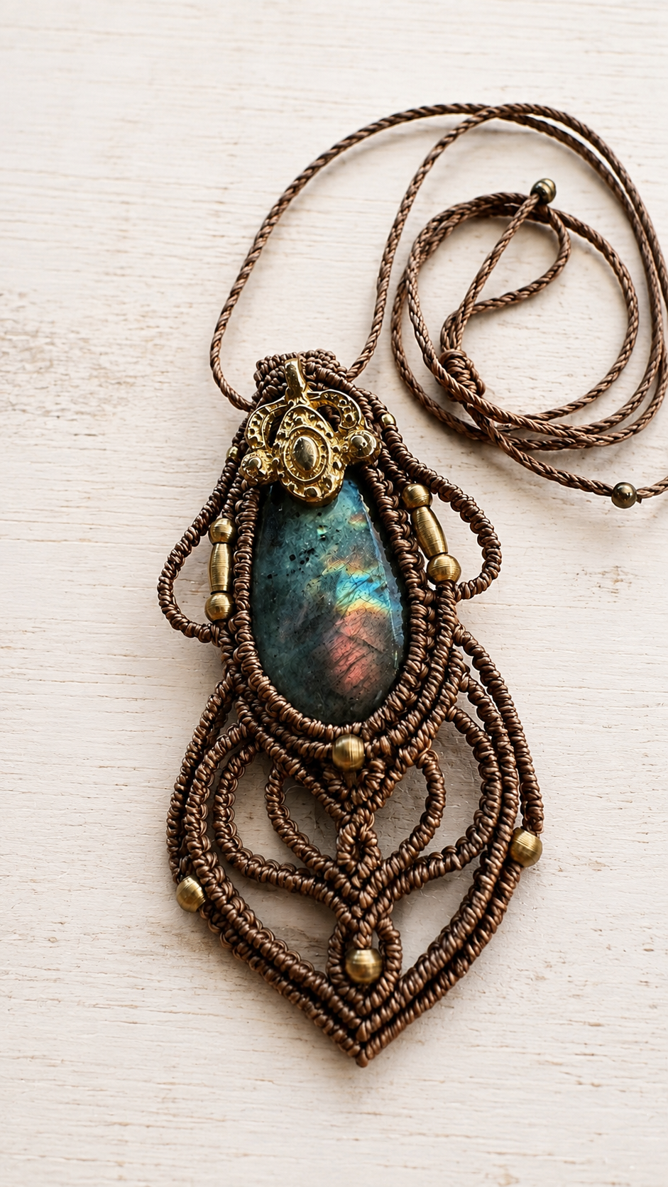 Labradorit Macramé Pendant