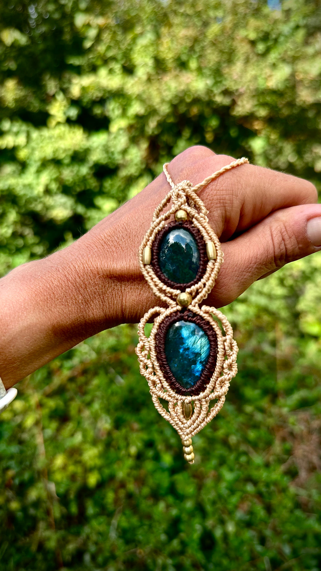 Mystic Forest – Labradorite & Moss Agate Pendant