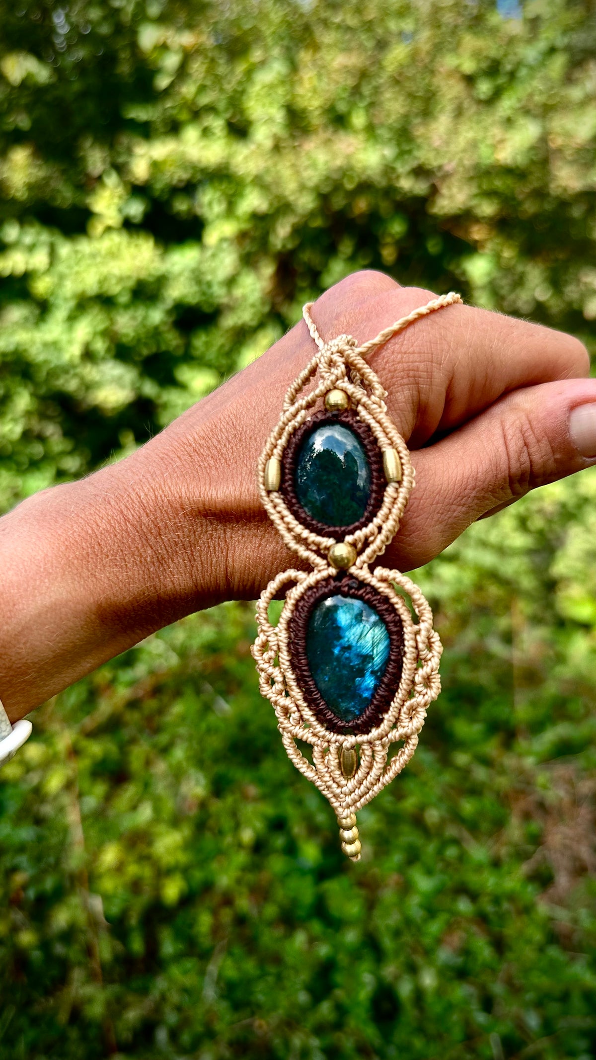 Mystic Forest – Labradorite & Moss Agate Pendant