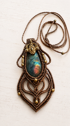 Labradorit Macramé Pendant