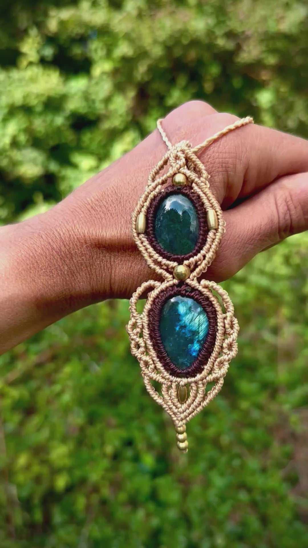 Mystic Forest – Labradorite & Moss Agate Pendant